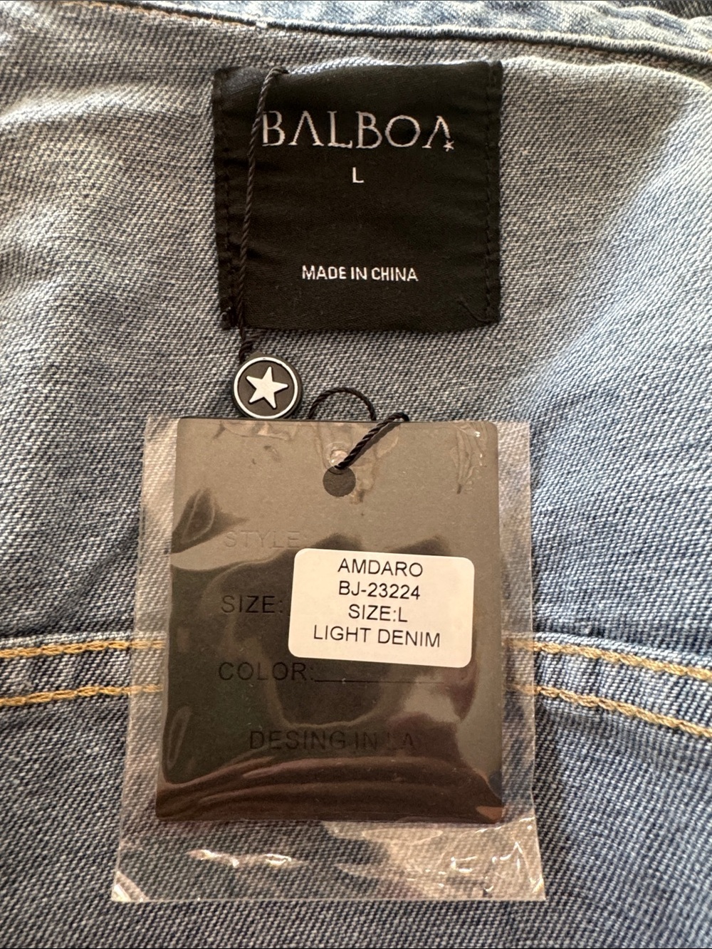 NWT Balboa Embellished Indigo Denim Jacket - Size Large - Picture 6 of 11